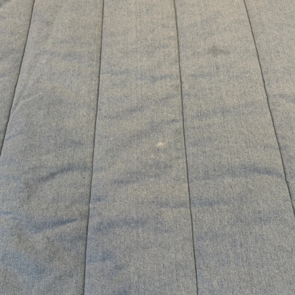 VTG Ralph Lauren Denim Comforter Set Blue Jean Flag Logo Plaid Sham/Skirt Queen